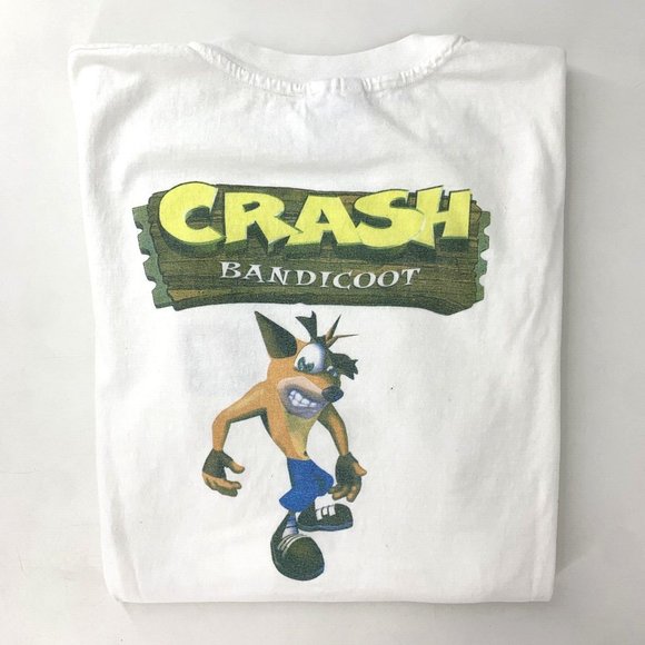 Vintage 90s Crash Bandicoot PS1 Playstation Promo Shirt Size XL Men AS IS! READ - Picture 1 of 12